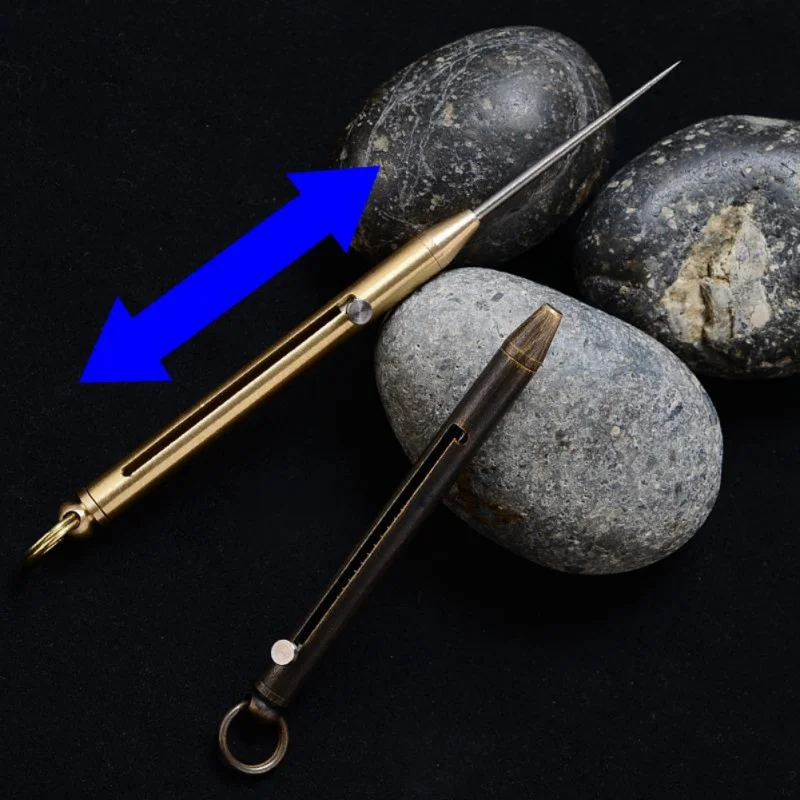 Titanium Alloy Push-pull Spring Design Toothpick With Protective Case Ultra-Light Portable Multi-function Fruit Fork Picnic Tool