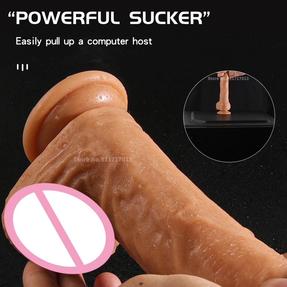 Skin Feeling Realistic Dildo Soft Sexy Huge Penis For Woman Silicone Suction Cup Sex Toys Female Strapon Big Dick Masturbator