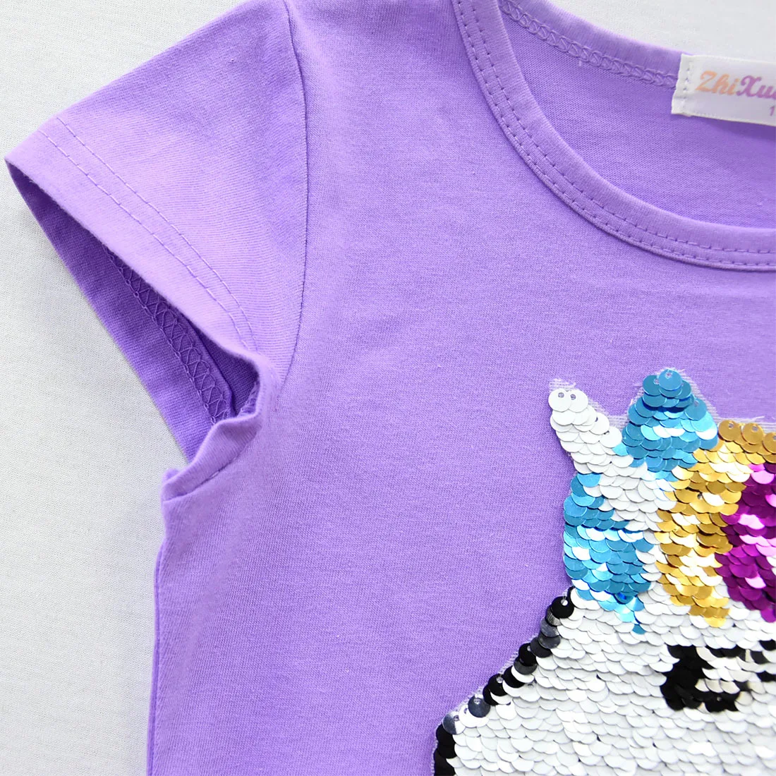 Новое плиссированное платье с единорогом для девочек Одежда 3 10 лет блестками и