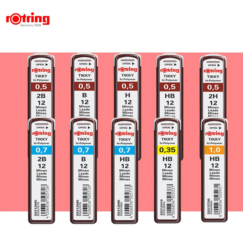 Refills for Rotring Tikky Mechanical Pencil 0.50 mm 0.70 mm 3x 12 leads Rotring Hi-Polymer Lead Set of 3 Packs of 12 Leads Hardness: HB 0.35 mm High Polymer + Eraser JUELI 