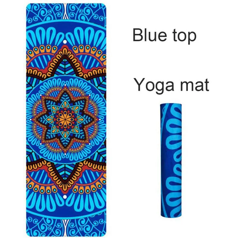 Non-Slip Slimming 5MM Lotus Pattern Suede TPE Yoga Mat Pads Exercise Fitness Gymnastics Mat Body Building Esterilla Pilates Yoga