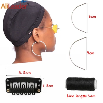 

Alileader Diy Wig Making Set Kits Including Wig Weaving Cap/9Cm-C Type Curved Needles/Wig Clips For Hair Extension For Beginner