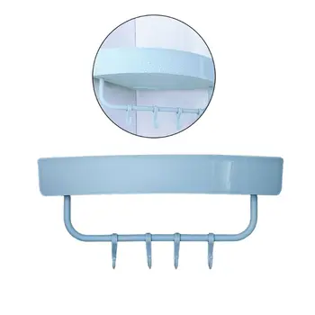 

Kitchen Wall Shelves Bathroom Corner Shelf Wall Mounted Hole Free Storage Rack E7CD
