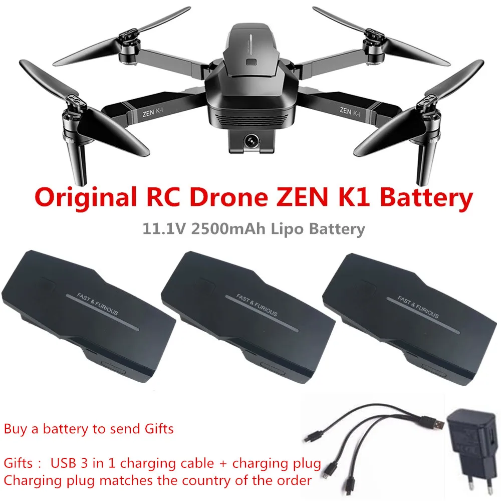 

Original ZEN K1 RC Drone Li-Po Battery 11.1V 2500mAh Quadcopter Spare Parts For ZEN K1 GPS 5G FPV RC Drone Accessories Battery