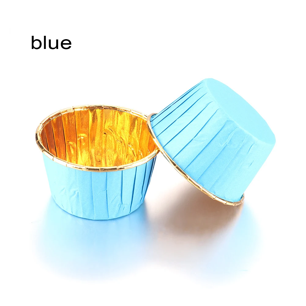 blue 50pcs 50/100PCS сдобы форма для порционного кекса сковорода чехол Бумага жиронепроницаемый лоток для выпечки, формы для выпечки обертка Кондитерские инструменты для дома и Кухня аксессуары - Цвет: blue 50pcs