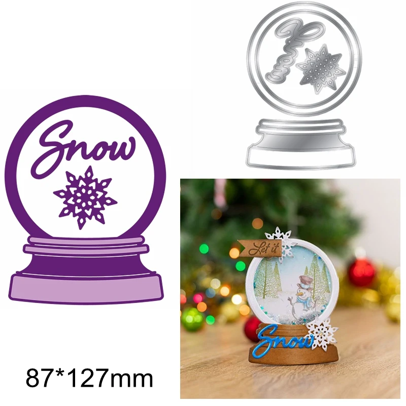 

Beautiful Crystal Ball Snow Alphabet Words Letter Snowflake Christmas Metal Cutting Dies Scrapbook Cards Handcraft New Stencils