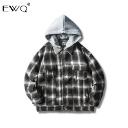 EWQ/2019 осенне-зимняя мужская одежда, пальто из овечьей шерсти, утепленная хлопковая куртка с капюшоном и карманами для мужчин 19H-a127