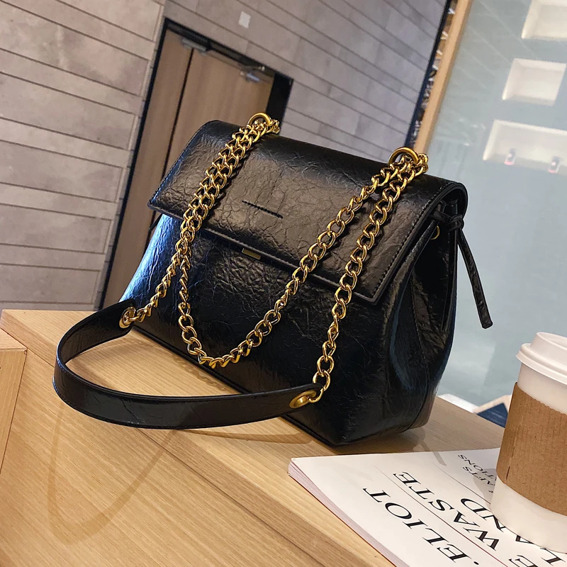 

Vintage Fashion Female Tote bag 2019 New High Quality PU Leather Women's Designer Handbag Lock Chain Shoulder Messenger Bag