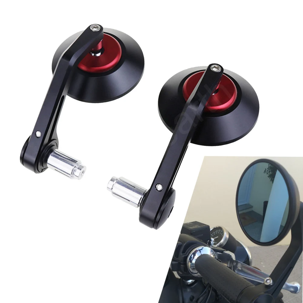 Universal 7/8&quot 22mm Round Bar End Mirrors Rear View Side Motorcycle Motorbike Scooter For Honda Harley Cafe Racer Bobber | Автомобили