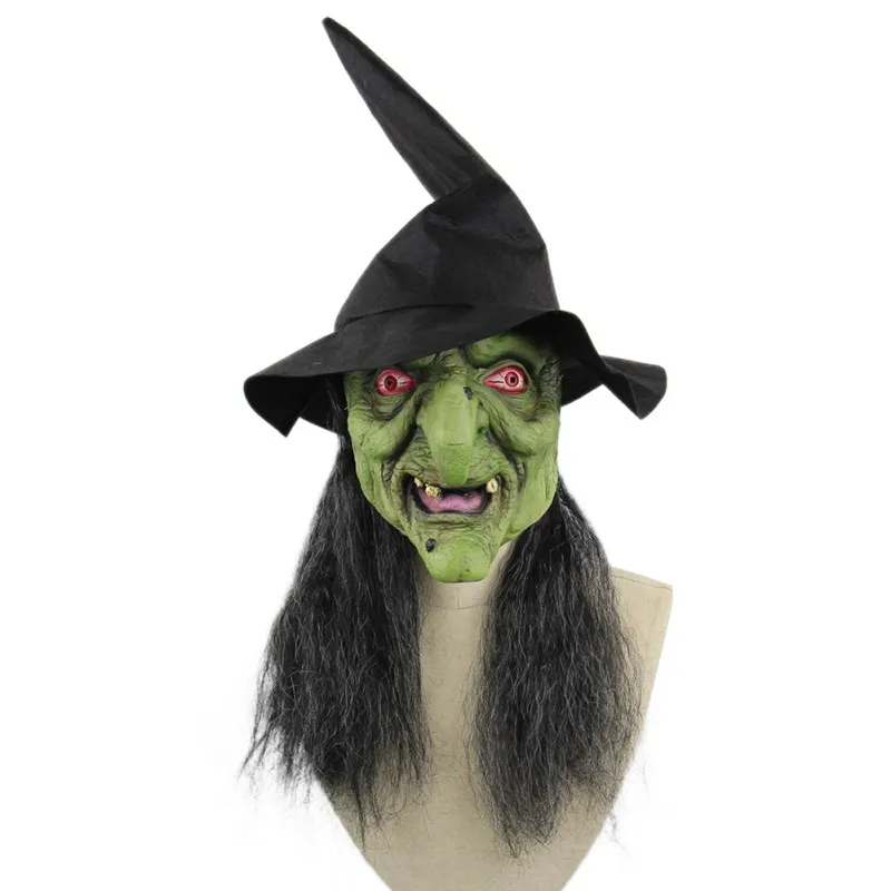 Креативные интересные принадлежности для барной вечеринки на Хеллоуин Водонепроницаемая Экологичная страшная латексная зеленая маска ведьмы