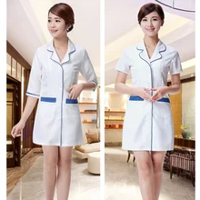 Больничная униформа для кормящих женщин с рукавом средней длины комбинезоны халаты Наряд Костюмы белое пальто Лаборатория пальто медицинский техник
