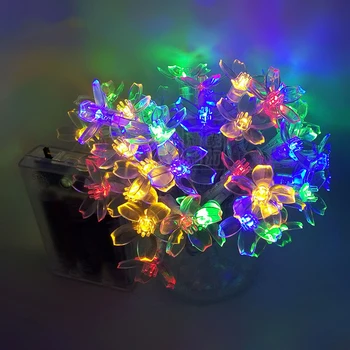 

2M Holiday LED Ligting String Battery Case Peach Flower Indoor LED Bulbs Garland Fairy Lights for Christams Wedding Decoration