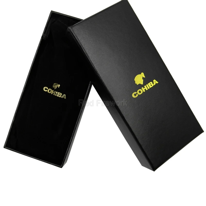 COHIBA элегантная коричневая коровья кожа дорожный портсигар 2 трубчатая коробка для хранения мини-сигар коробка для хранения с подарочной коробкой