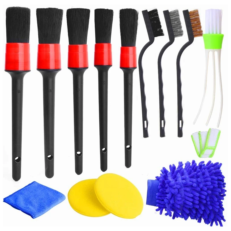 

13Pcs Detailing Brush Set Car Cleaner Brush Set for Cleaning Car Motorcycle Interior Exterior Leather Air Vents