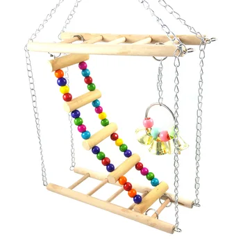 

parrot toys bird ladder bird toys pet supplies wooden decorative ladder gnawing toys bird stand