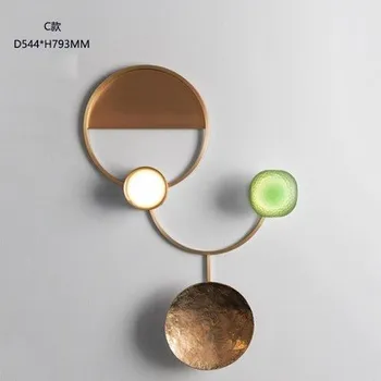 

Nordic Postmodern Lightweight Living Room Wall Lights Fashion Designer Decorates All Bronze Bedroom Passage Bed Head