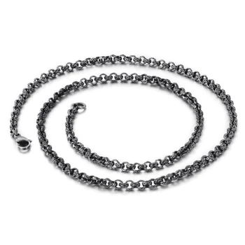 

5mm Vintage Color Round Cruz Chain Long Necklace Men