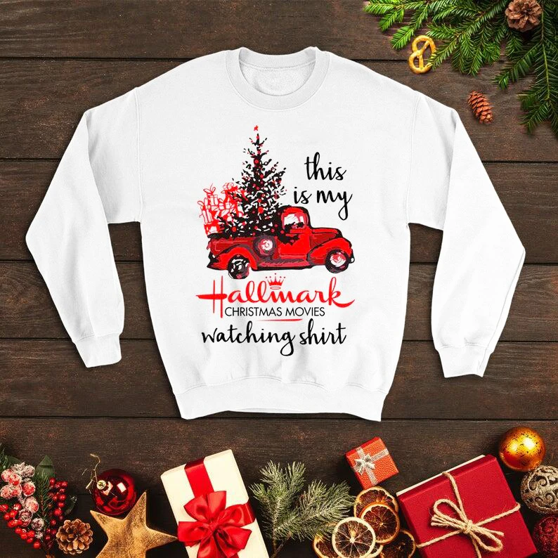 Толстовка с надписью This is My Christmas Movies, толстовки из хлопка в стиле Харадзюку на Рождество, джемпер с цветными рисунками