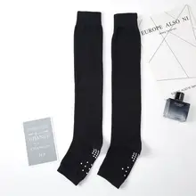 1 пара, женские носки выше колена для йоги, быстросохнущие Нескользящие силиконовые носки для спортзала, носки для пилатеса и балета, дышащие хлопковые носки для фитнеса