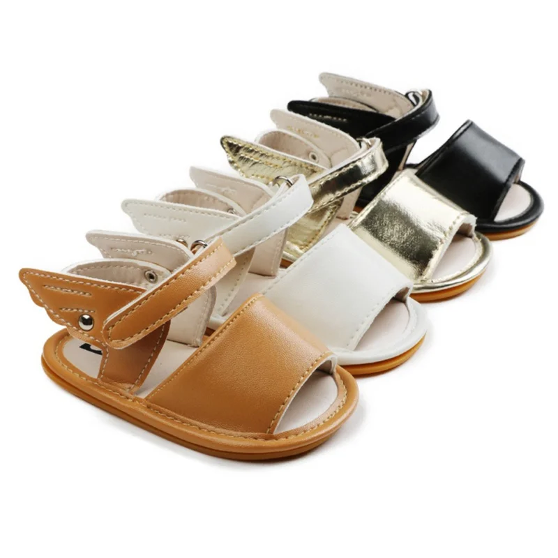 Newborn Infant Baby Girl Sandals Casual PU Leather Prewalker 3D Wings Summer Soft Sole Shoes 0-18M | Мать и ребенок