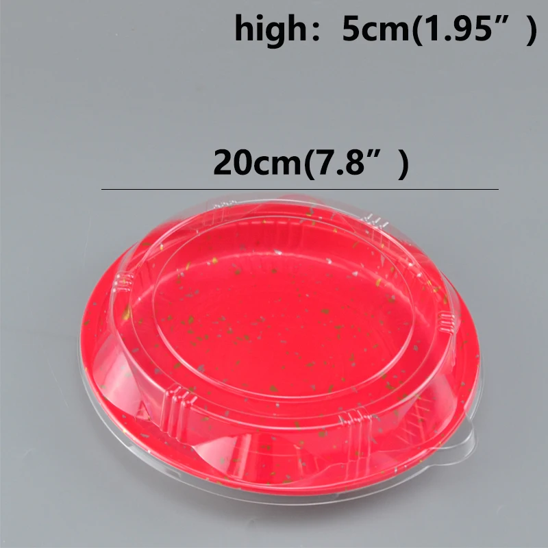 [20 комплектов] 200 мм* 50 мм одноразовый лоток для еды суши тарелка торт контейнер для печенья с крышкой
