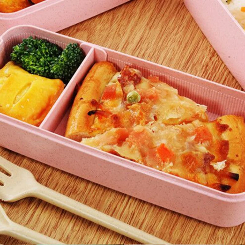 900 мл здоровый материал Ланч-бокс 3 слоя пшеничной соломы Bento коробки микроволновая посуда контейнер для хранения продуктов Ланчбокс