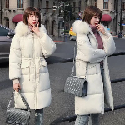 Зимние женские Новые плотные длинные пальто на молнии с капюшоном, женские повседневные теплые хлопковые пальто на шнуровке с длинным рукавом, женские куртки Hardy