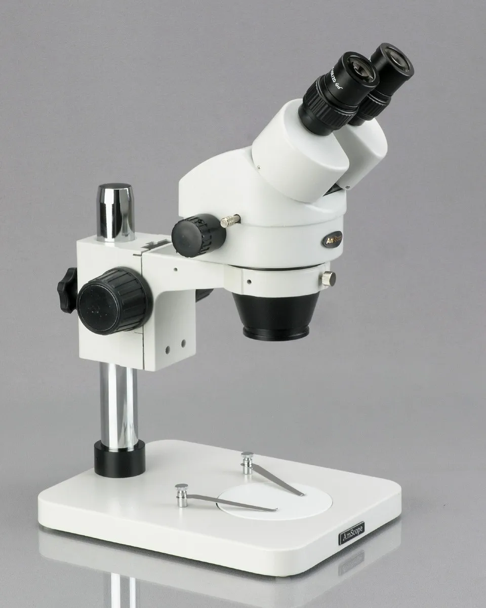 AmScope 테이블 기둥 스탠드, 확대 배율, 쌍안 스테레오 현미경, 특별 할인, 7X-45X
