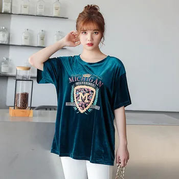 

Plus Size O-Neck Casual T-Shirts Women Cotton T-shirts Loose Short Sleeves Tops Tees Feamle Clothing cartoon printing
