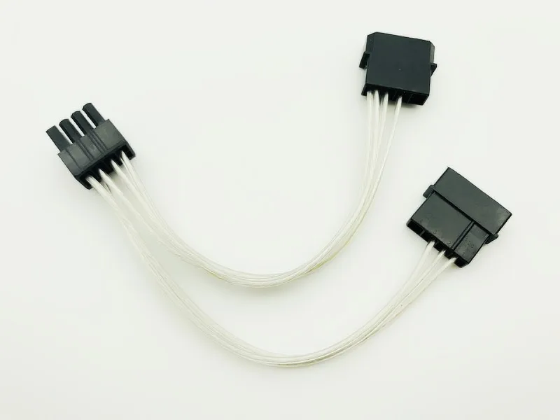 18cm Dual 4Pin to 8Pin(6+2) Graphics Card Power Cable 4PIN to 8PIN Graphic Card Cable Supply Dual D port to 8 pin for BTC Mining