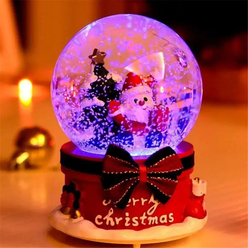 

Christmas Snow Globes Santa Musical Box with Dancing Snowflakes Santa Claus Crystal Ball for Christmas New Year Birthday Gifts