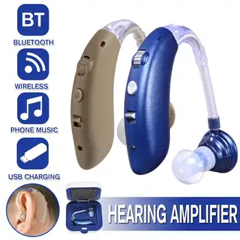

NEW 1PCS USB Rechargeable Wireless bluetooth Hearing Aid Headphones Sound Enhancer Amplifier Digital For The Deaf Elderly