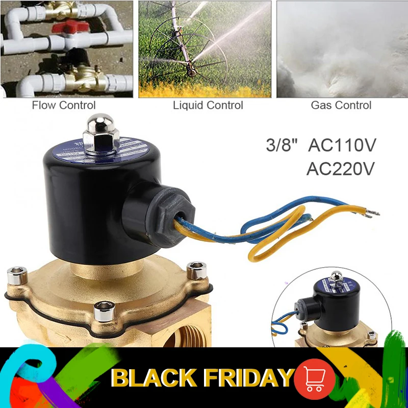 3/" Электрический Соленоидный клапан 110/220 В латунный воздушный клапан соленоидный Электрический соленоидный топливный клапан
