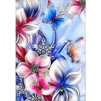 

Full Diamond 5D DIY Diamond Painting "Flower Butterfly" Embroidery Cross Stitch Rhinestone Painting Decor Gift