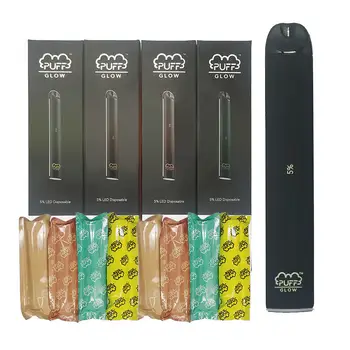 

100pcs/lot high quality PUFF BAR GLOW DISPOSABLE Device Pod Starter Kit 280mAh Battery Vape Pen