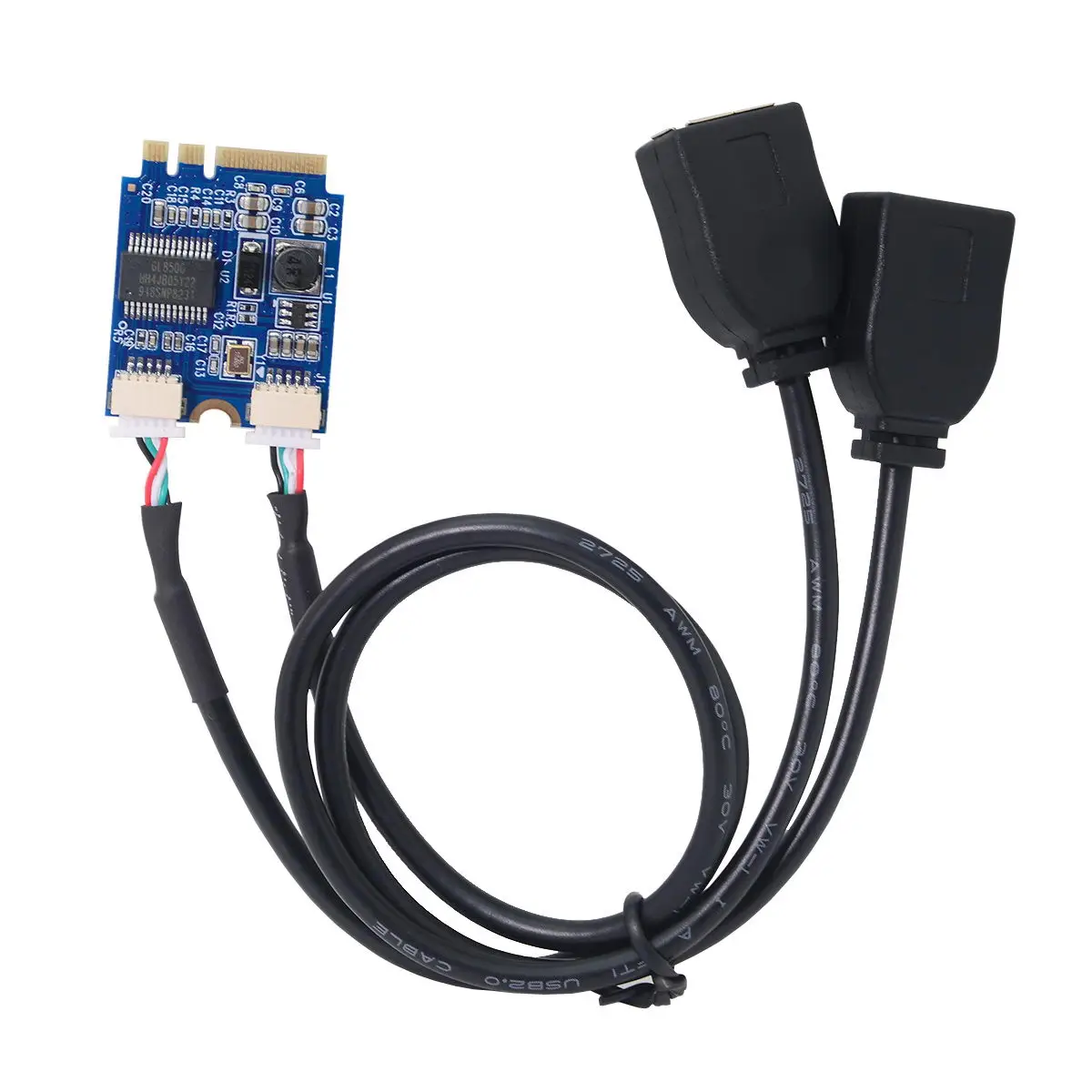 

CYDZ NGFF M.2 A/E Key to Dual USB 2.0 Cable Notebook External Separate Interface Cable