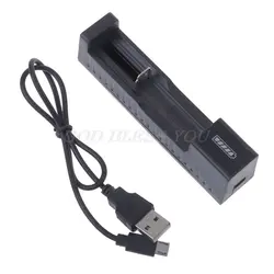 3,7 V Универсальный перезаряжаемый аккумулятор USB Зарядное устройство для 18650 16340 14500 10400 26650 Li-Ion Пластик
