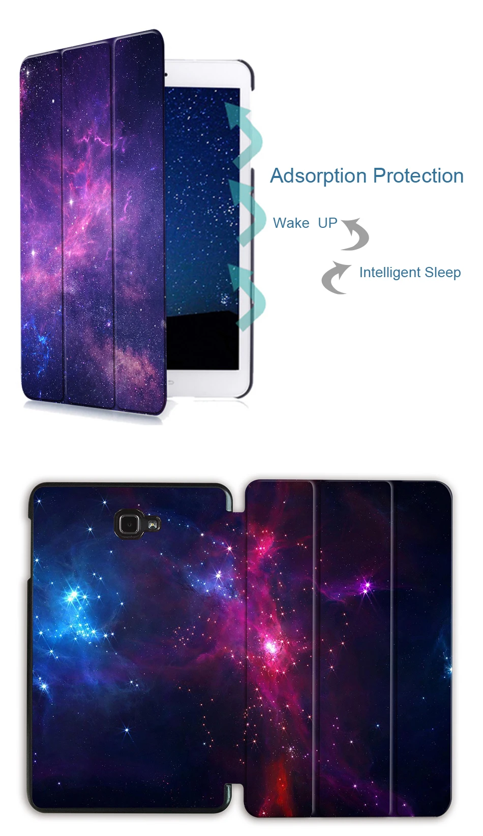 Чехол для планшета MTT для samsung Galaxy Tab A, 10,1 дюймов, SM-T580, T585, звездное небо, из искусственной кожи, магнитная откидная подставка, защитный чехол
