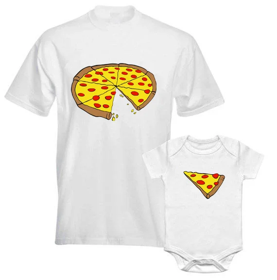 Funny Family Look Dad And Son Family Matching Clothes Pizza Print T Shirt For Daddy Mommy Romper For Baby T Shirt For Kids Matching Family Outfits Aliexpress