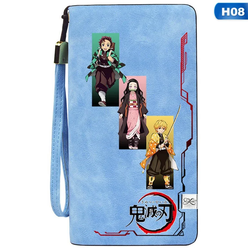CB1037H08 Аниме «Демон» убийца: Kimetsu без Yaiba камадо Tanjirou косплейная Сумочка короткая Длинный кошелек держатель для карт бумажник нулевой бумажник на подарок - Цвет: CB1037H08