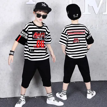 

Summer Boys Clothing Sets Children Stripe T-shirt Short Sleeve +Pants Set Two Pieces Set Kids Baby Boys Clothes 6 8 10 Years Old