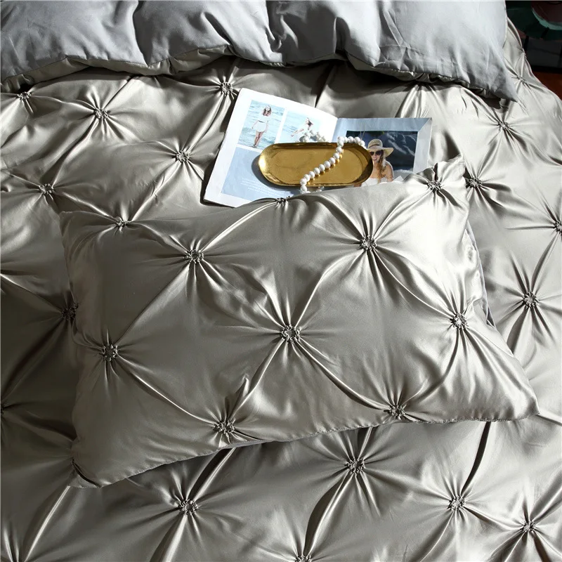 Luxury Bed Set Comforter Bedding Sets White King Duvet Cover Set With Pillowcase Bed Sheet Home Texile