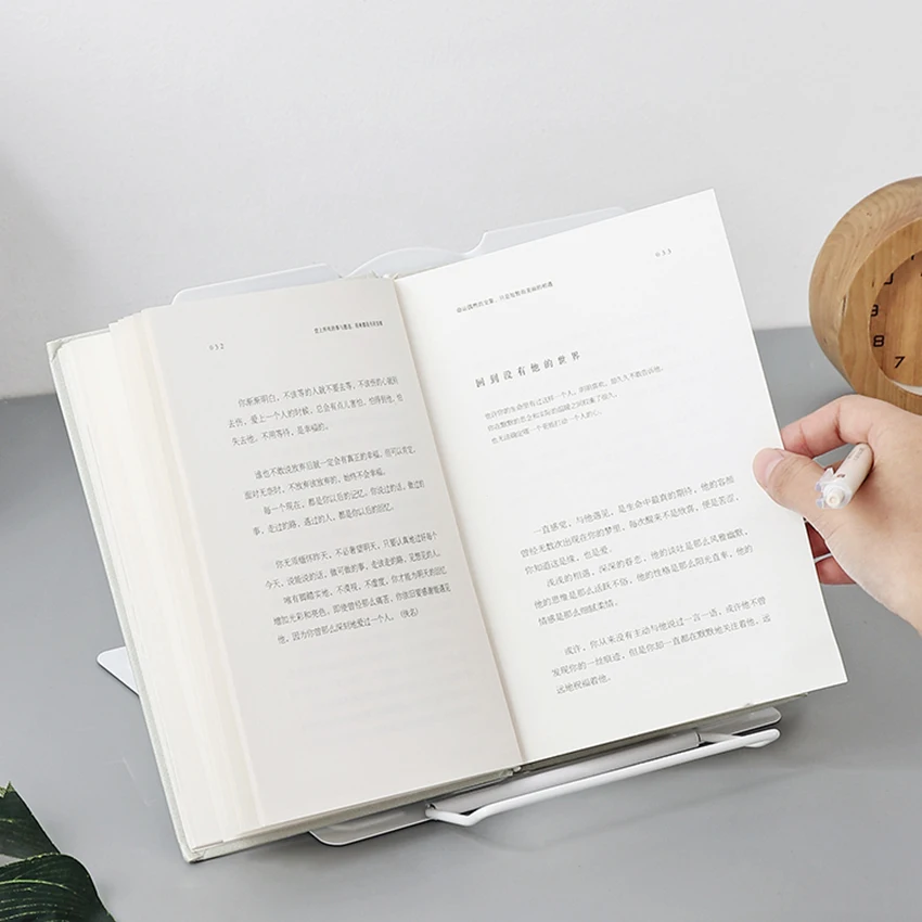 Металлическая подставка для книг регулируемая с 6 шестернями и зажимы бумаги