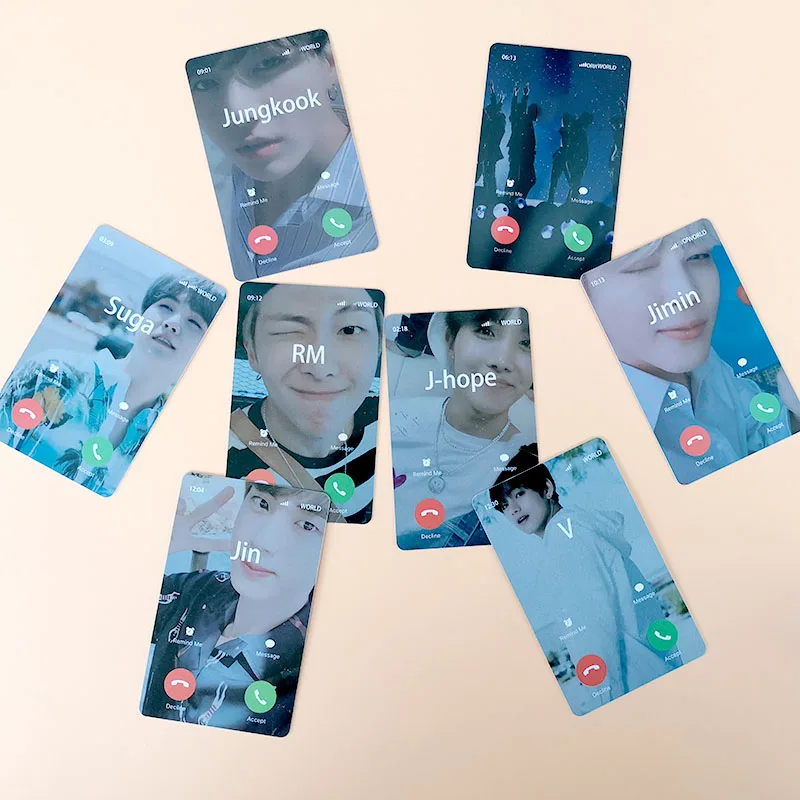 8 шт./компл. KPOP Bangtan для мальчиков креативная фотостудия карта для телефона карта для душа Persona Jimin JIN SUGA Rap Monster Boy с поклонниками Luv