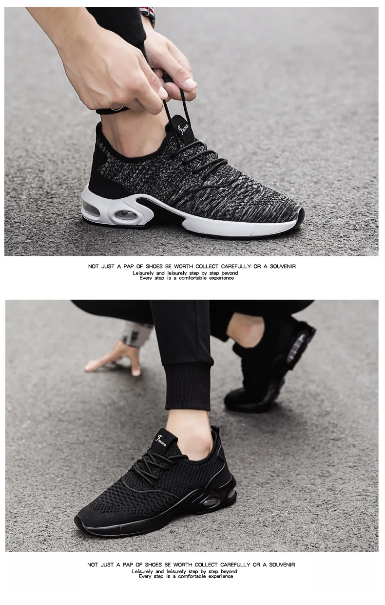 HUCDML новые воздушные подушки подошвы из ПУ кроссовки мужские Flyknit мужская обувь повседневная Tenis Masculino Adulto поддержка прямой доставки