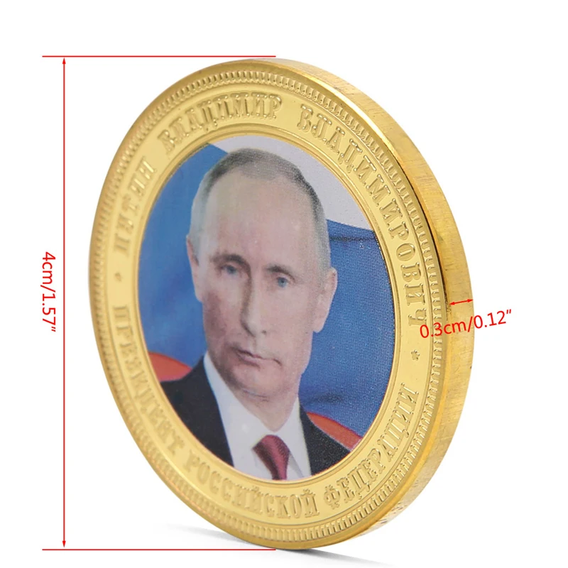 Карта России с золотым покрытием, памятная монета, жетон, Q9QA