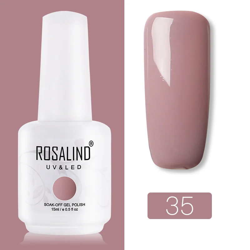 RH35 ROSALIND Гель-лак гибридные лаки для ногтей Маникюр УФ светодиодный полуперманентный гель для ногтей впитывающий Гель-лак базовое верхнее покрытие 15 мл цвет - Цвет: RH35