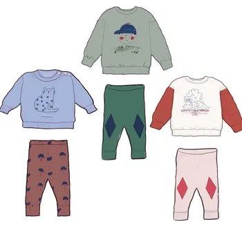 

Pre-sale Ship In September 2020 New Autumn Toddler Girl Clothes Cartoon Print Top & Pants Kids Clothing My First Christmas Boy