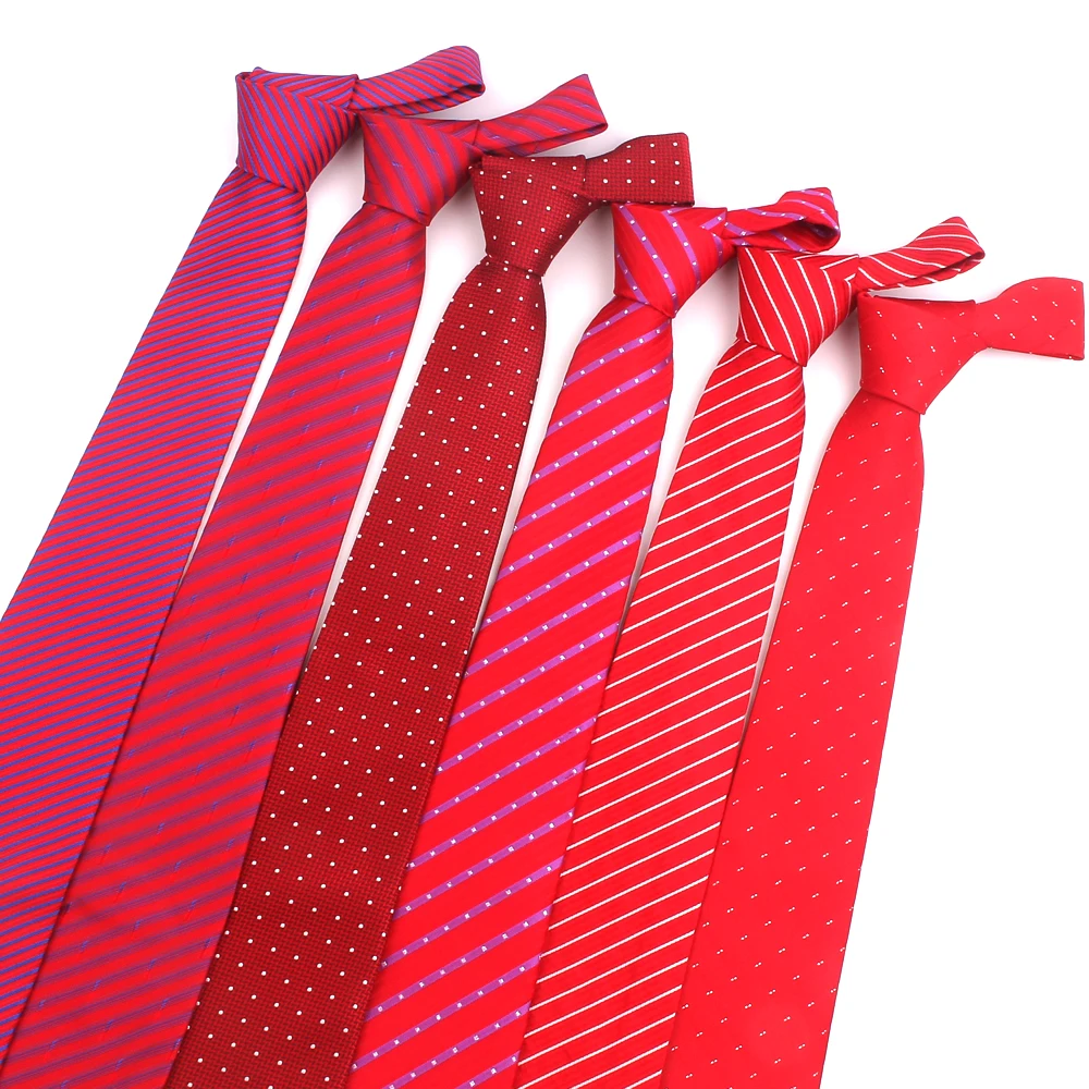 Red Tie For Men Women Classic Striped Neck Tie Suits Casaul Stripe Ties For Party Business Slim Mens Necktie Adult Gravatas