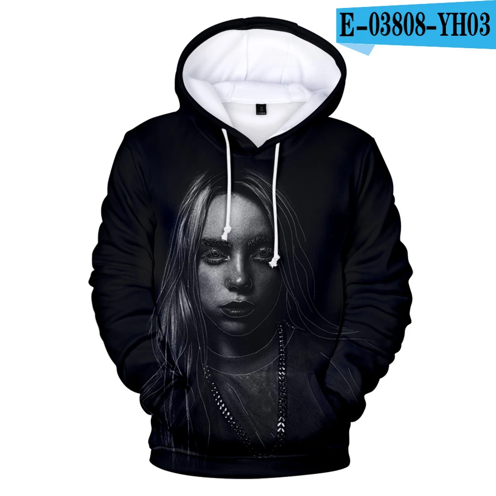 3D Billie Eilish/Новинка; толстовка с 3D рисунком для мужчин и женщин; Модный пуловер; Детский Повседневный синий свитер с 3D принтом для мальчиков и девочек - Цвет: 3D